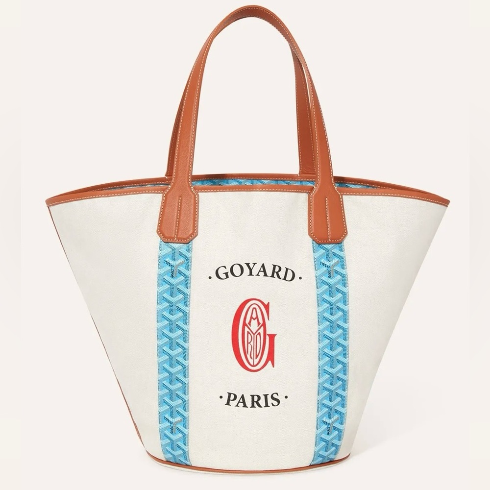 Goyard Belharra Shoulder Tote Bag in Reversible Turquoise & Tan - Picture 5 of 16